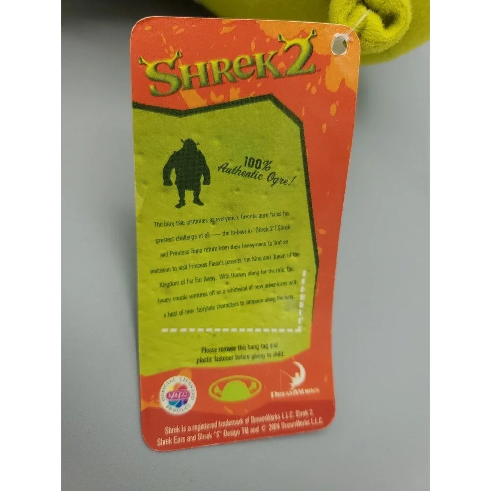 2004 Dreamworks Shrek 2 Shrek Stuffed Plush Toy by Nanco 15‎ inch With Tag Read